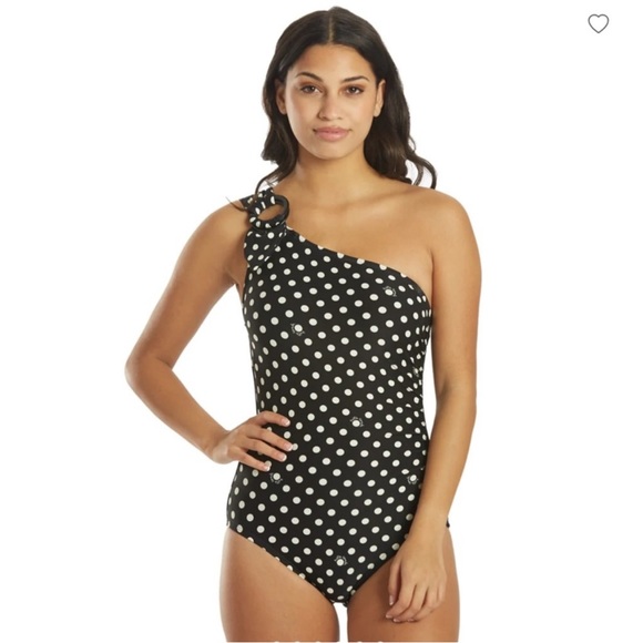 kate spade Other - Kate Spade Logo Dot Buckle One Shoulder One Piece Swimsuit Size S